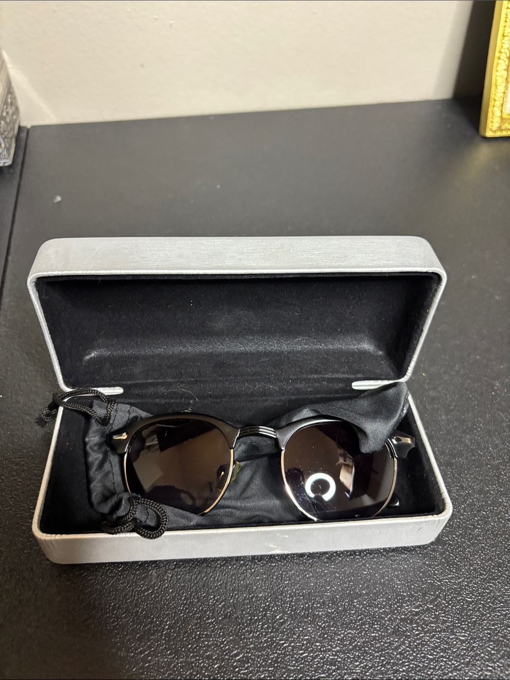 Archie's Black Round Sunglasses with Silver Trim